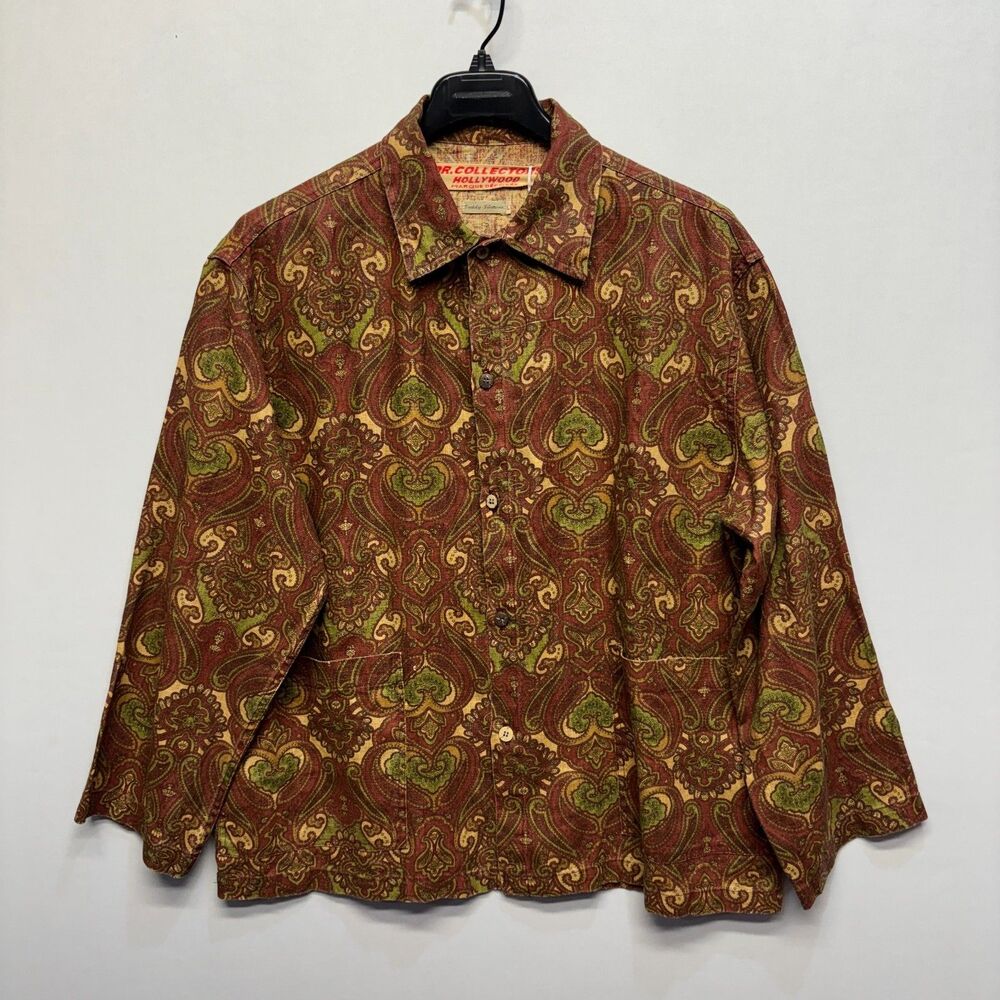 NWT Dr. Collectors 100% Cotton Paisley Button Jacket Top Size Large C114 -8